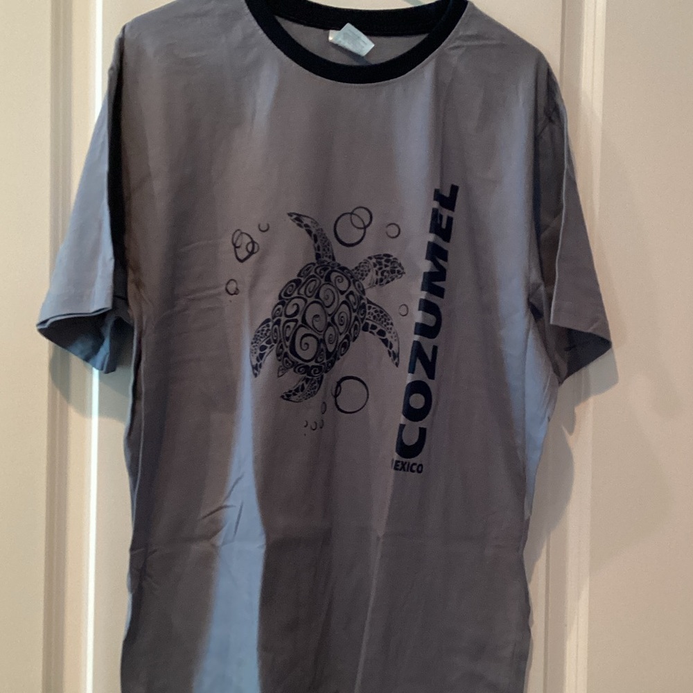 Cozumel Graphic Men's T-Shirt - Black and Gray. C